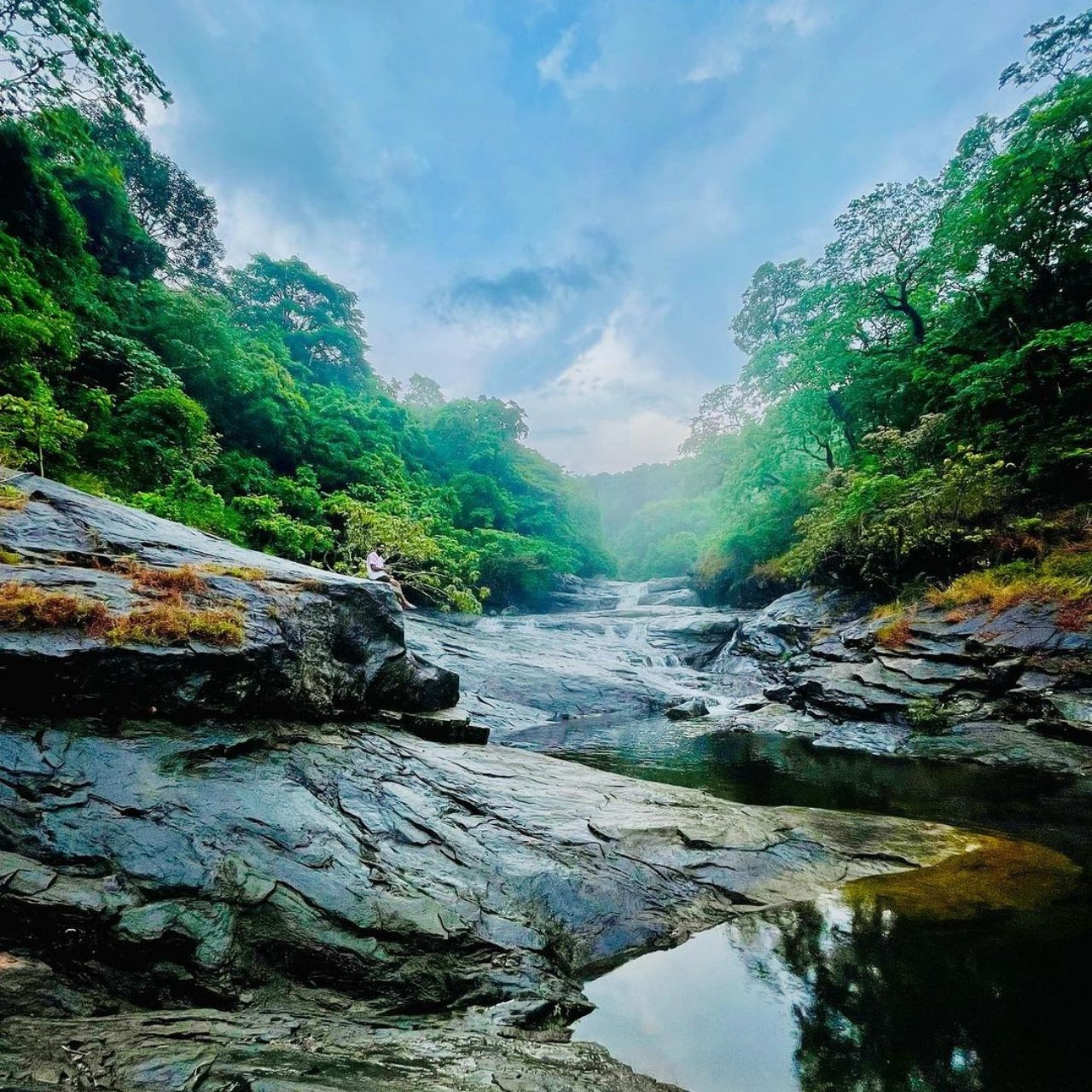 Kozhippara Waterfall Kakkadampoyil - Cascading mountain stream in Kerala forest
